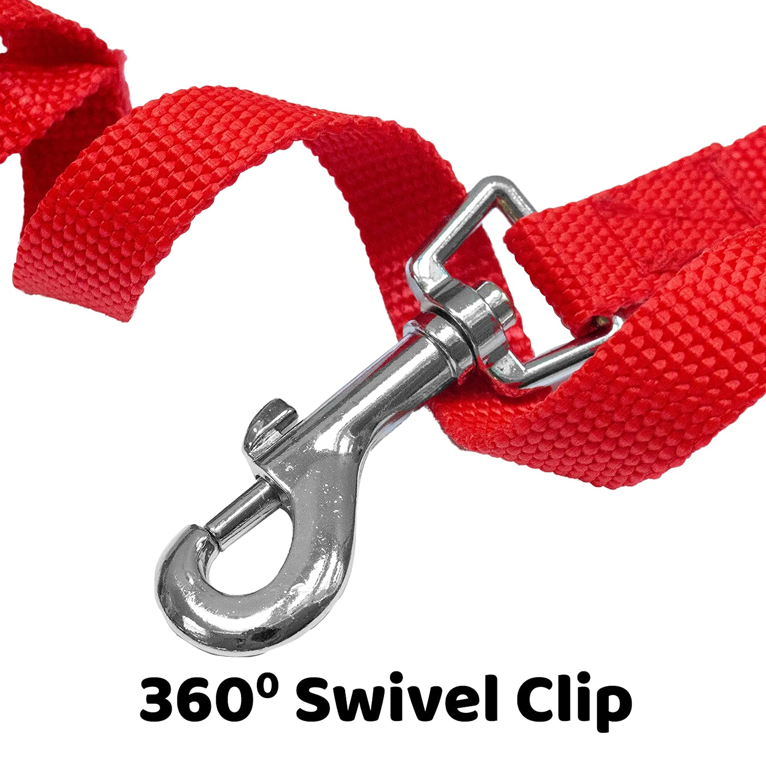 Downtown Pet Supply 100ft Long Dog Leash - Durable Nylon Training Leash for Recall & Obedience - Red Color - Perfect for Outdoor Adventures, Park Training & Hiking with Your Dog