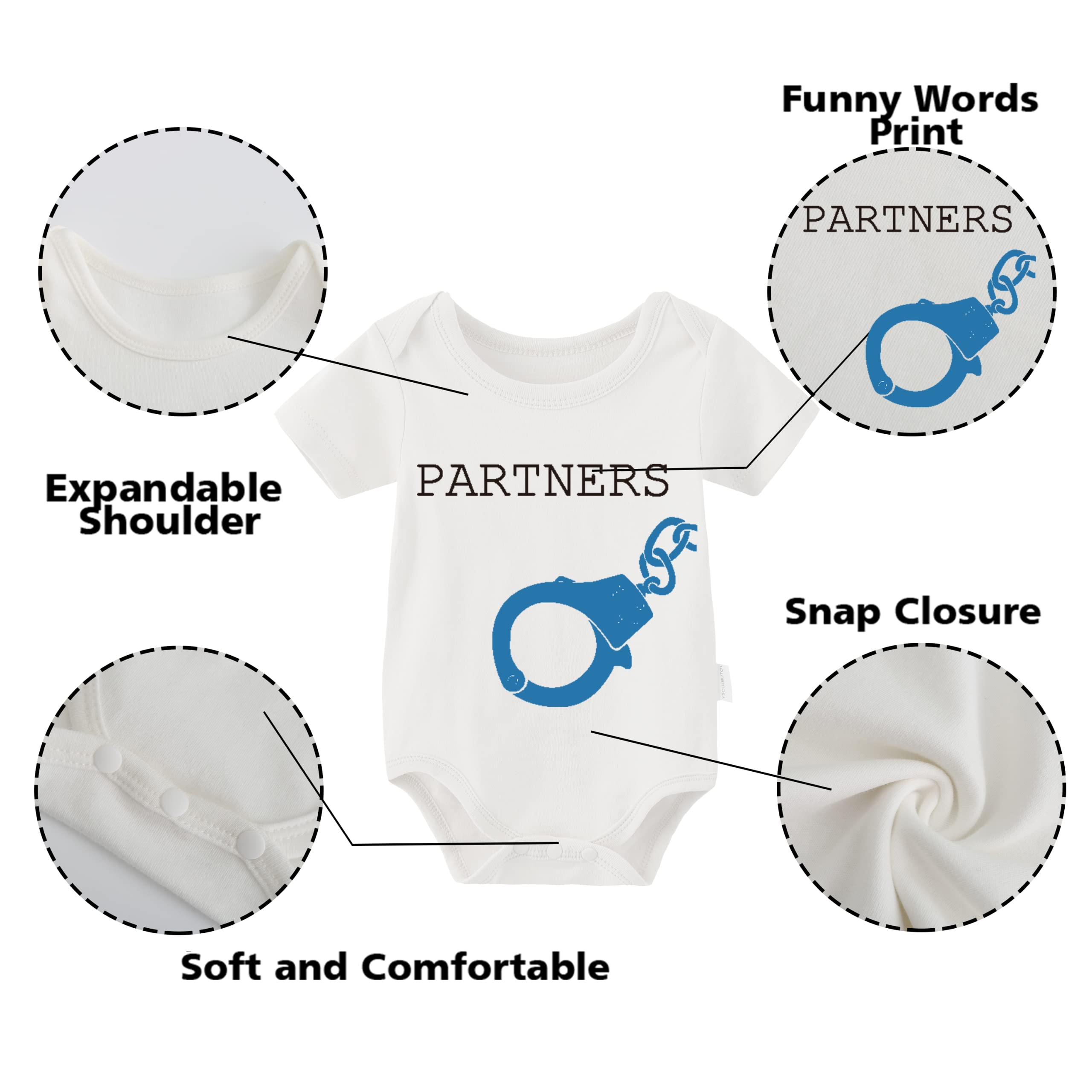 YSCULBUTOL Matching Baby Twins Bodysuit - Partners in Crime Twin Outfits for Girls & Boys | Cute Matching Sibling Clothes for Photos, Parties & Family Events