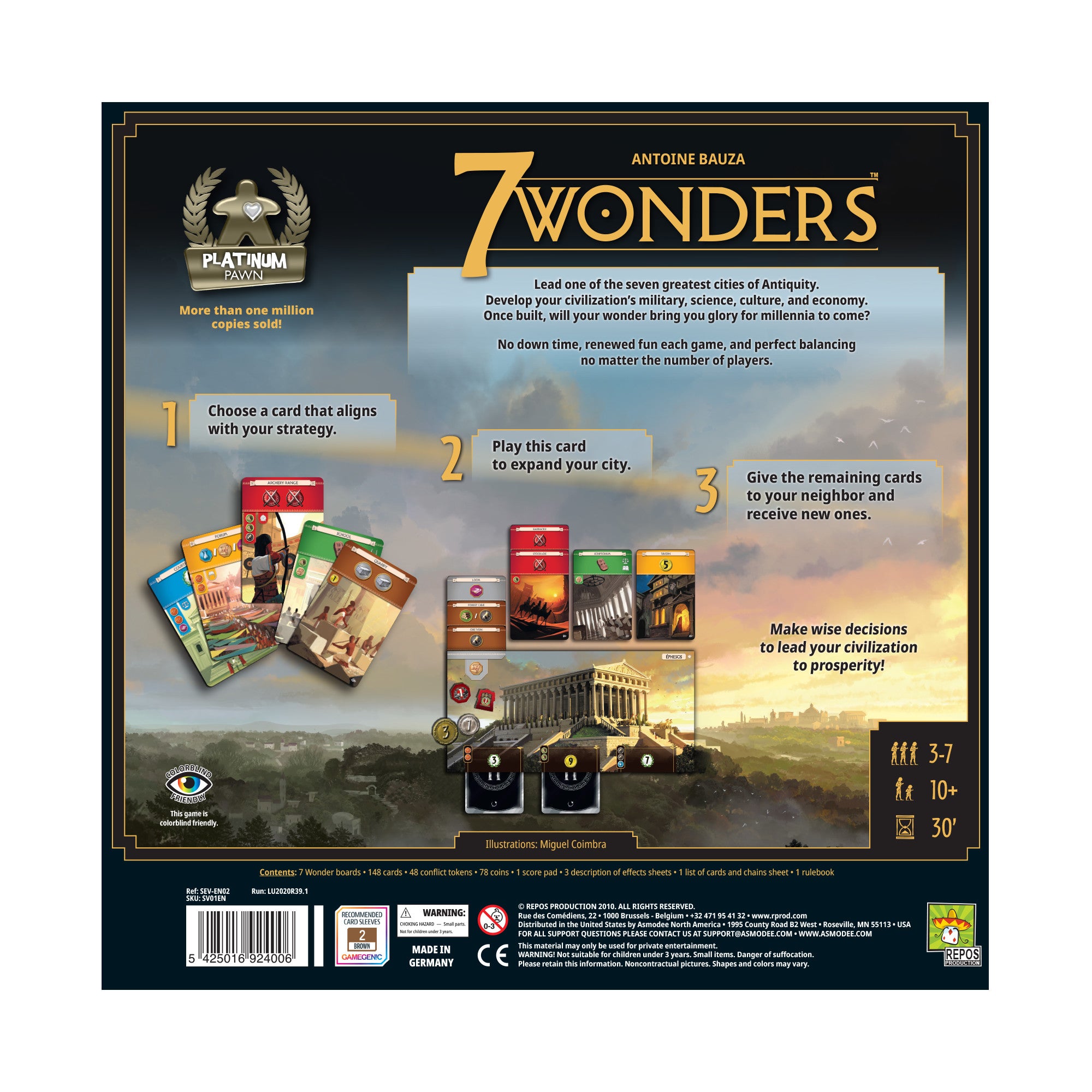 7 Wonders Board Game - New Edition | Strategy Card Game for Adults & Teens | Perfect for Family Game Nights & Parties