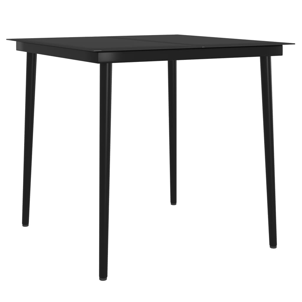 vidaXL 5-Piece Patio Dining Set with Cushions - Outdoor Garden Furniture for Lawn, Yard, Terrace & Balcony - Black Table and Chairs Set - Perfect for Backyard BBQs, Poolside Relaxation & Outdoor Entertaining