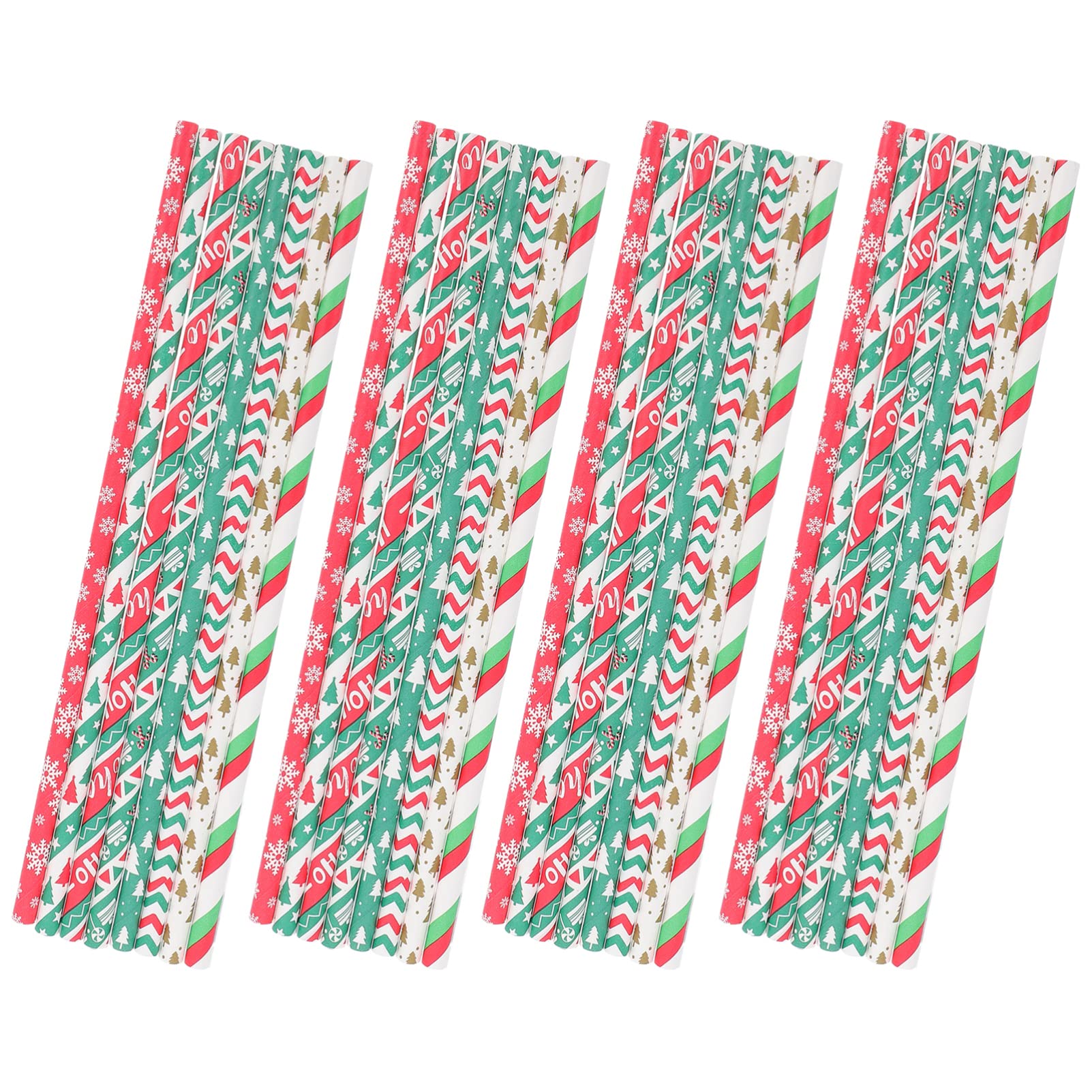 200pcs Christmas Paper Straws - Eco-Friendly Disposable Beverage Straws for Xmas Party, Holiday Drinks, Kids Banquet & Seasonal Celebrations | Red & Green Decorative Party Supplies