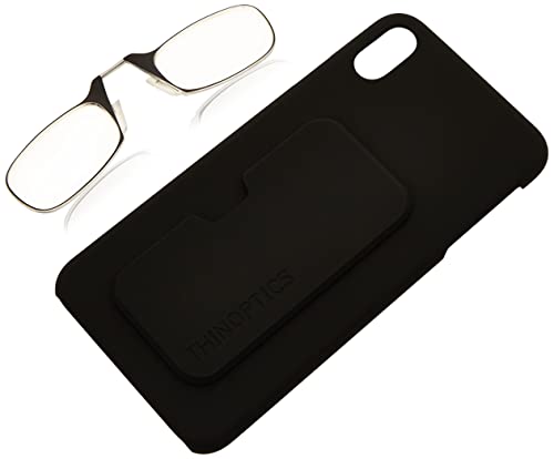 ThinOptics Reading Glasses with Slimline iPhone X Case – Ultra-Thin Clip-On Frames for On-The-Go Reading | Perfect for Travel, Work & Daily Use