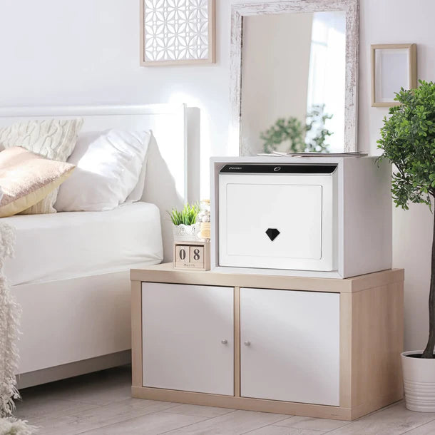 Barska AX13938 Diamond Touchscreen Biometric Keypad Security Safe - Digital Fingerprint & Keypad Lock Home Safe for Jewelry, Cash, Documents - Perfect for Bedroom, Office, and Hotel Use