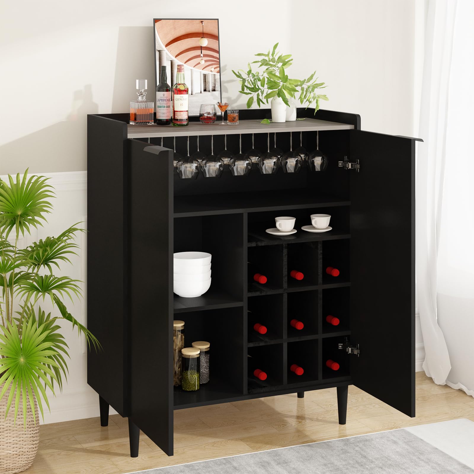 Industrial Wine Bar Cabinet 37