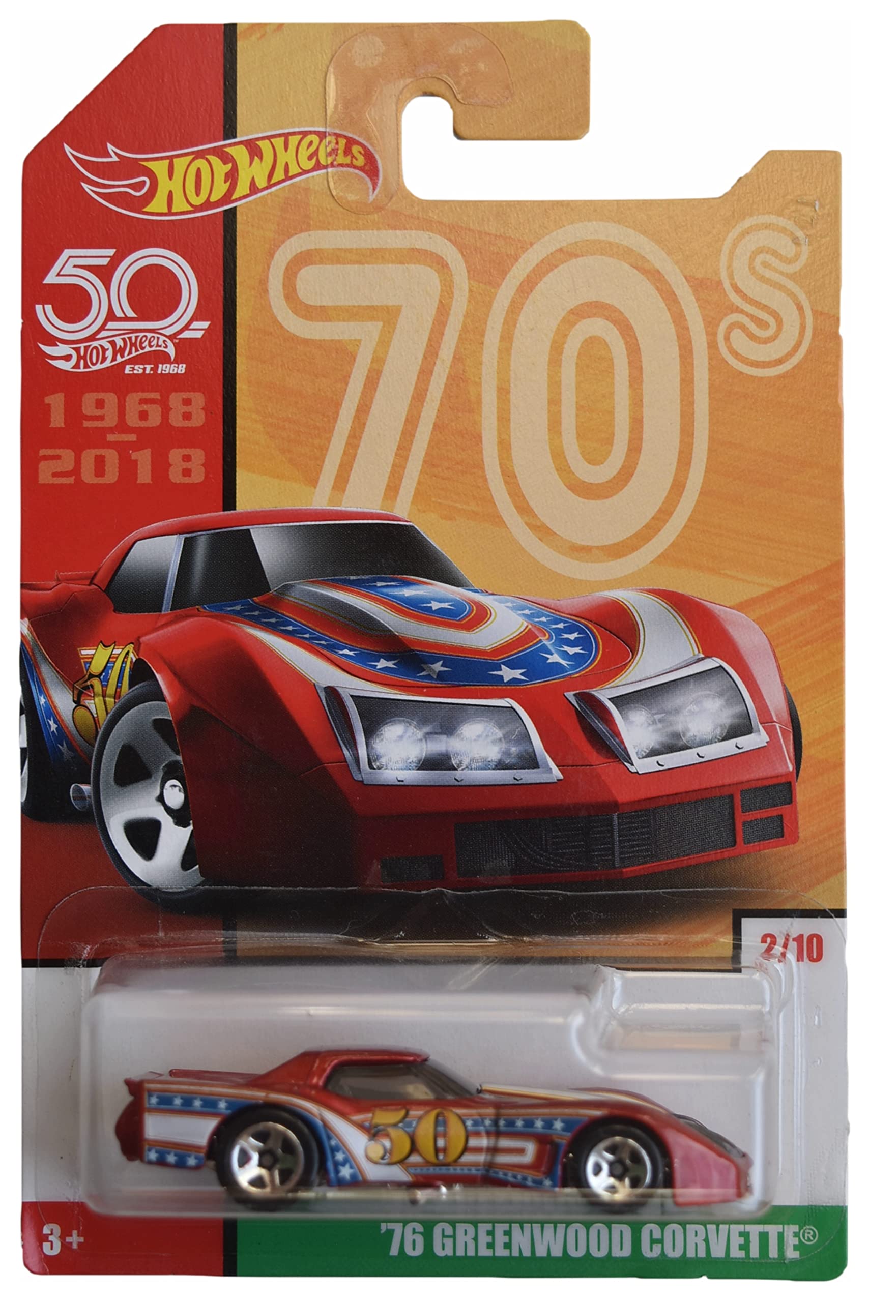 Hot Wheels 1:64 Scale '76 Greenwood Corvette Diecast Car - Red Collectible Toy for Kids & Adults | Perfect for Racing Play, Display & Gift Giving