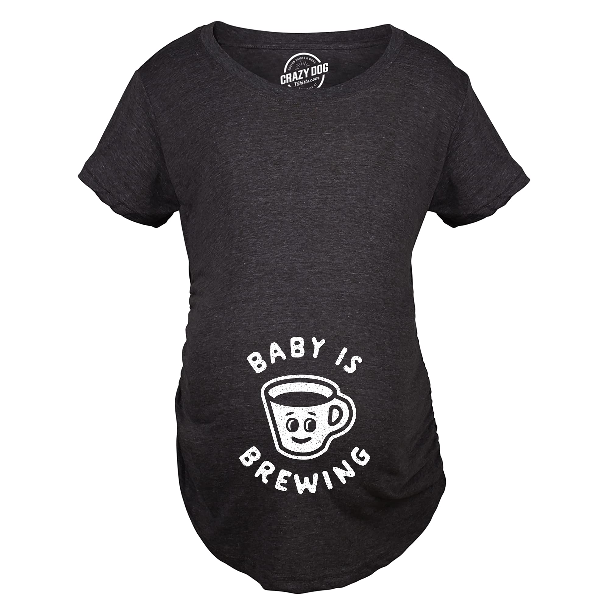 Funny Pregnancy Announcement T-Shirt for Coffee Lovers - 'Baby is Brewing' Maternity Graphic Tee - Perfect for Gender Reveals & Baby Showers