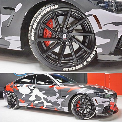 Custom Tire Lettering Stickers - DIY White Tire Decals with Glue & 2oz Cleaner - Pack of 8 for Motorcycle, Car, Truck Wheels - Easy Application for Personalized Vehicle Customization
