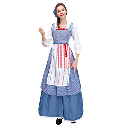 Women's Short Sleeve Square Neck Cosplay Dress - Little Red Riding Hood Costume Summer Shirt Dress for Women | Perfect for Halloween, Cosplay Events & Themed Parties