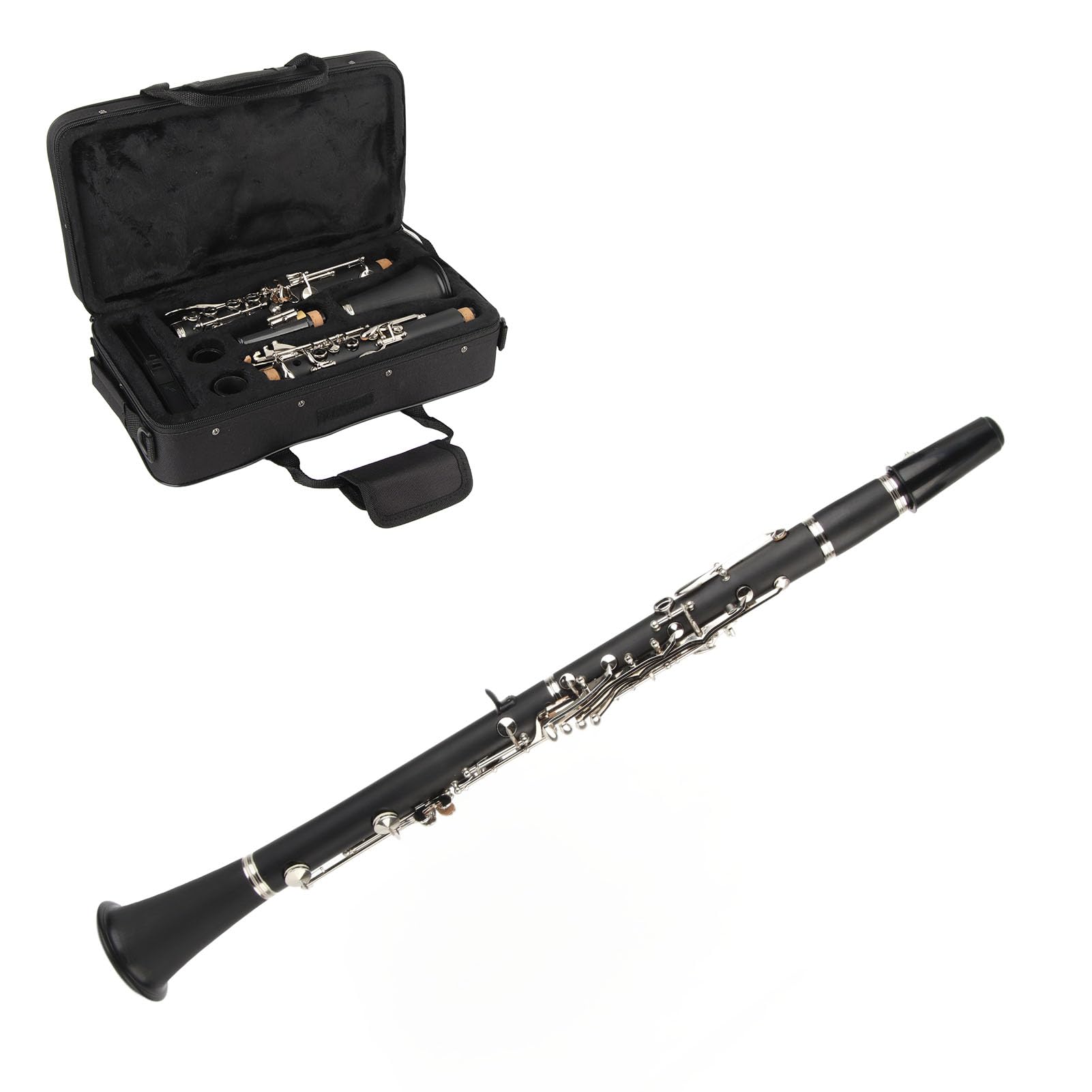 Professional Bb Clarinet Set - 17 Key Wooden Clarinet with Cloth, Reed, Screwdriver & Case - Perfect for Beginners, Students & Band Performances