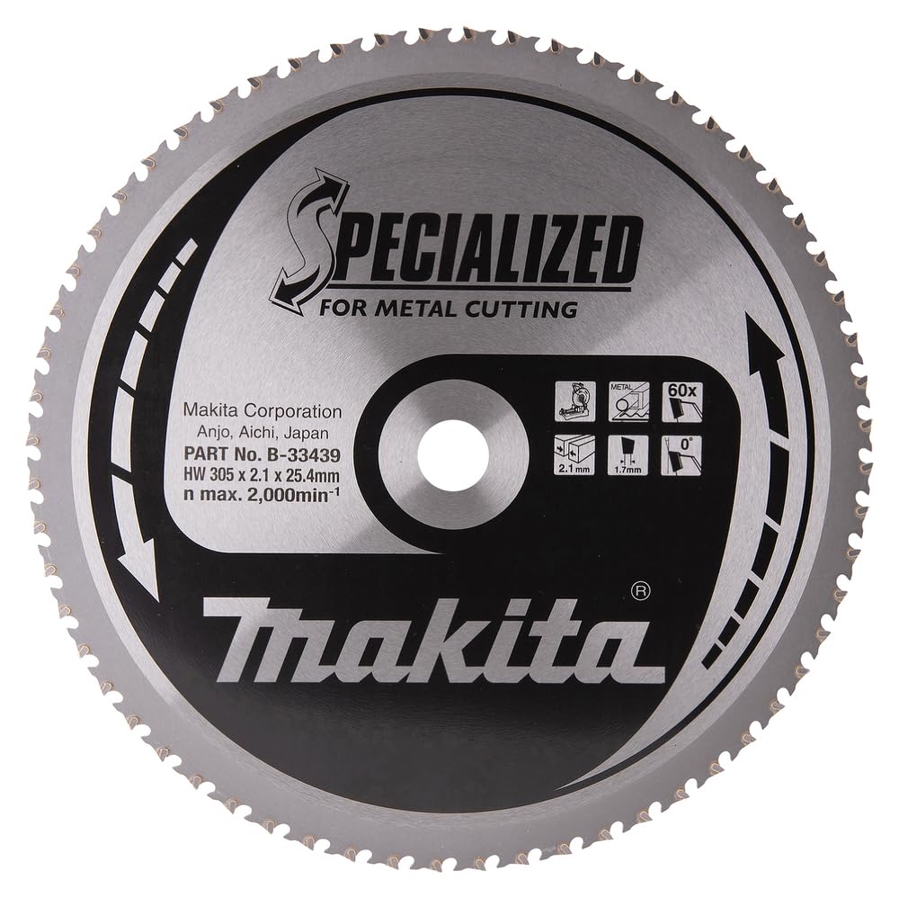 12 Inch x 1 Inch 60 Teeth Specialized Saw Blade - B-33439 | Premium Cutting Tool for Woodworking, Metal & DIY Projects