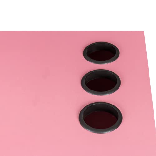 Wall Mounted Hair Styling Station - Professional Barber Salon Equipment Set with Floating Vanity Makeup Table, 2 Drawers & Multi-Layer Storage Cabinet (Pink) - Perfect for Home Salons, Spa Rooms & Beauty Studios