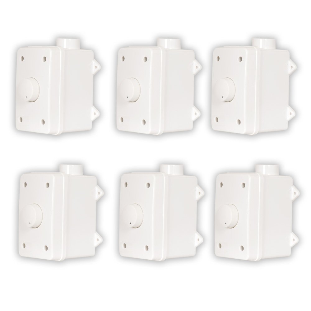 Acoustic Audio AAOVCD-W Weatherproof Outdoor Volume Control System - 6-Piece White Set for Patio, Garden & Poolside Entertainment