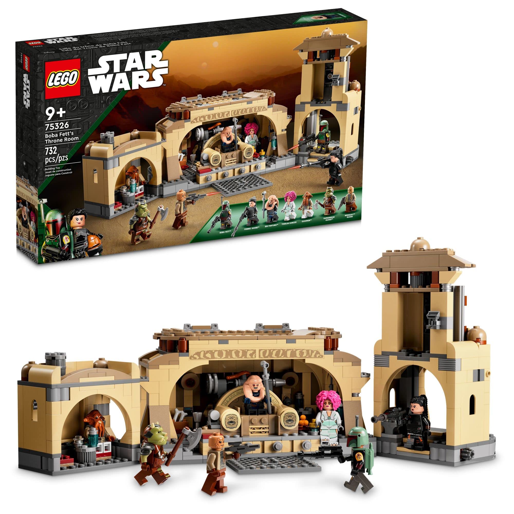 LEGO Star Wars Boba Fett’s Throne Room Building Kit 75326 | Jabba The Hutt Palace with 7 Minifigures | Star Wars Collectible Building Set | Perfect Gift for Kids & Adult Fans Ages 7+ | Great for Display, Play & Star Wars Themed Parties
