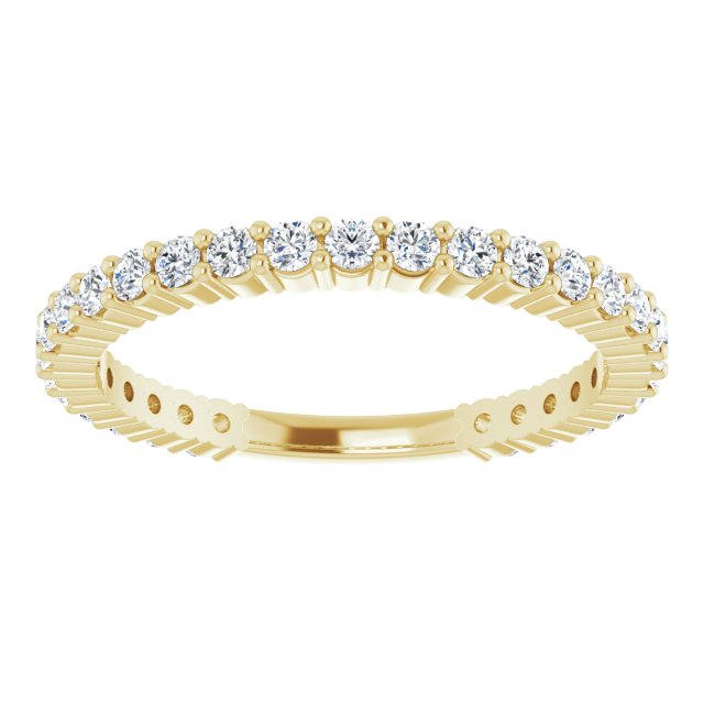 0.50 Carat Round Cut Diamond Wedding Band - Dainty Stackable Ring for Women - Perfect for Bridal, Anniversary, or Everyday Elegance