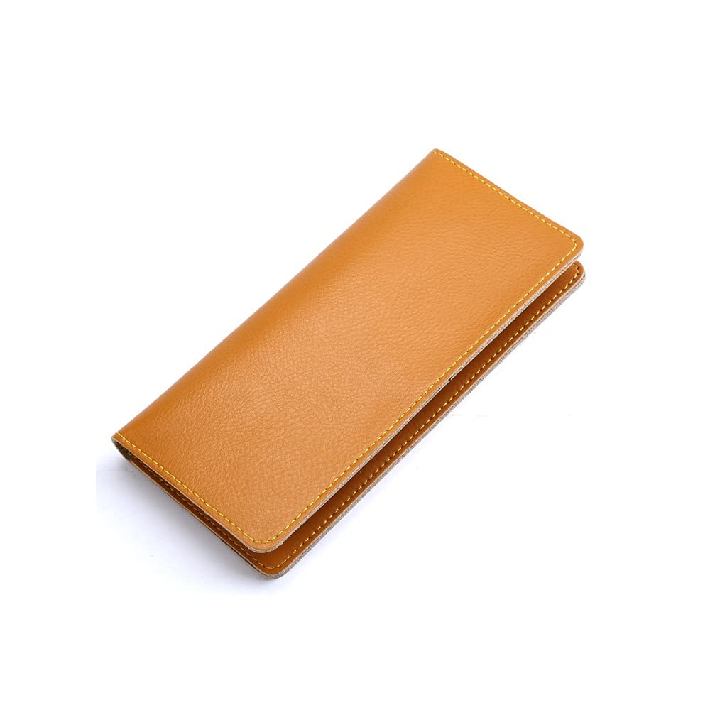 Genuine Leather Slim Bifold Wallet for Men & Women - RFID Blocking Credit Card Holder - Thin Long Purse for Travel, Business & Everyday Use