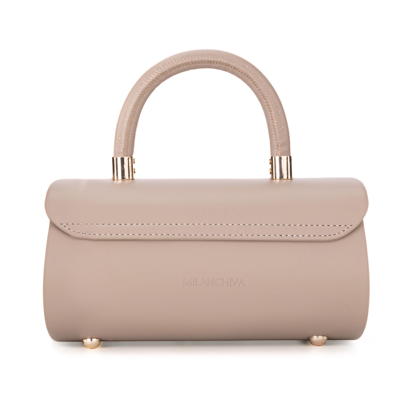 Milan Chiva Small Designer Handbags for Women - Mini Top Handle Barrel Purse, Cute & Stylish Crossbody Bag for Work, Party & Daily Use