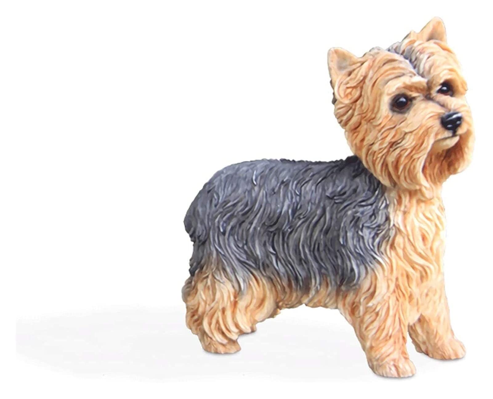 Realistic Yorkshire Terrier Dog Model - 9x4x7.5cm Resin Standing Dog Figure for Home Desktop Decor, Car Dashboard Display, Craft Collection & Pet Lover Gift