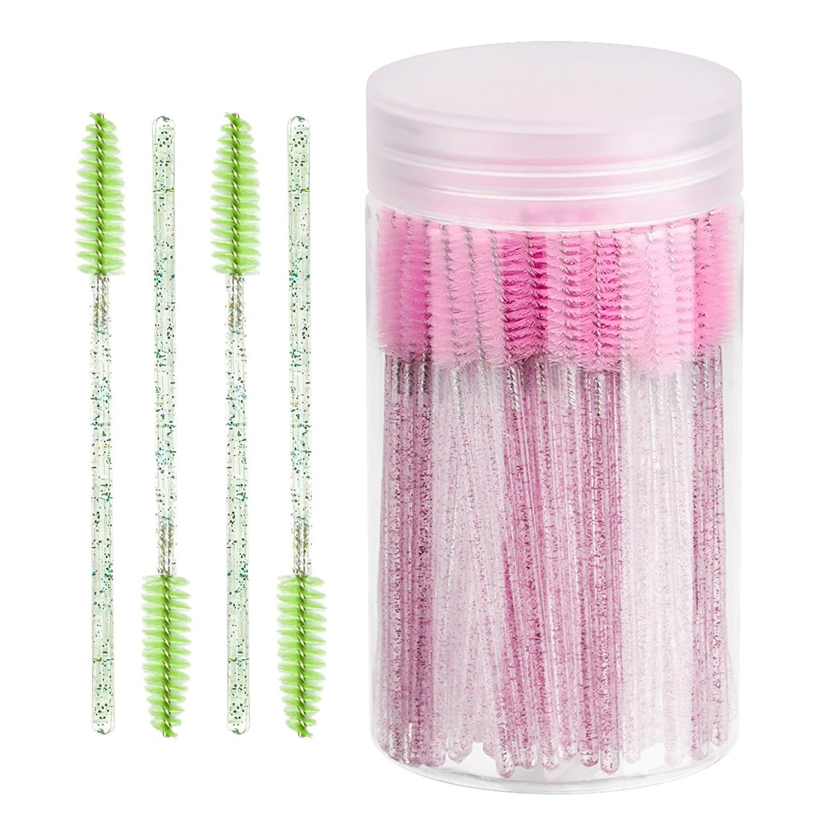 100pcs Crystal Mascara Wands Applicator - Disposable Eyelash Brushes for Professional Makeup Artists & DIY Lash Extensions - Perfect for Salons, Home Use & Travel Beauty Kits