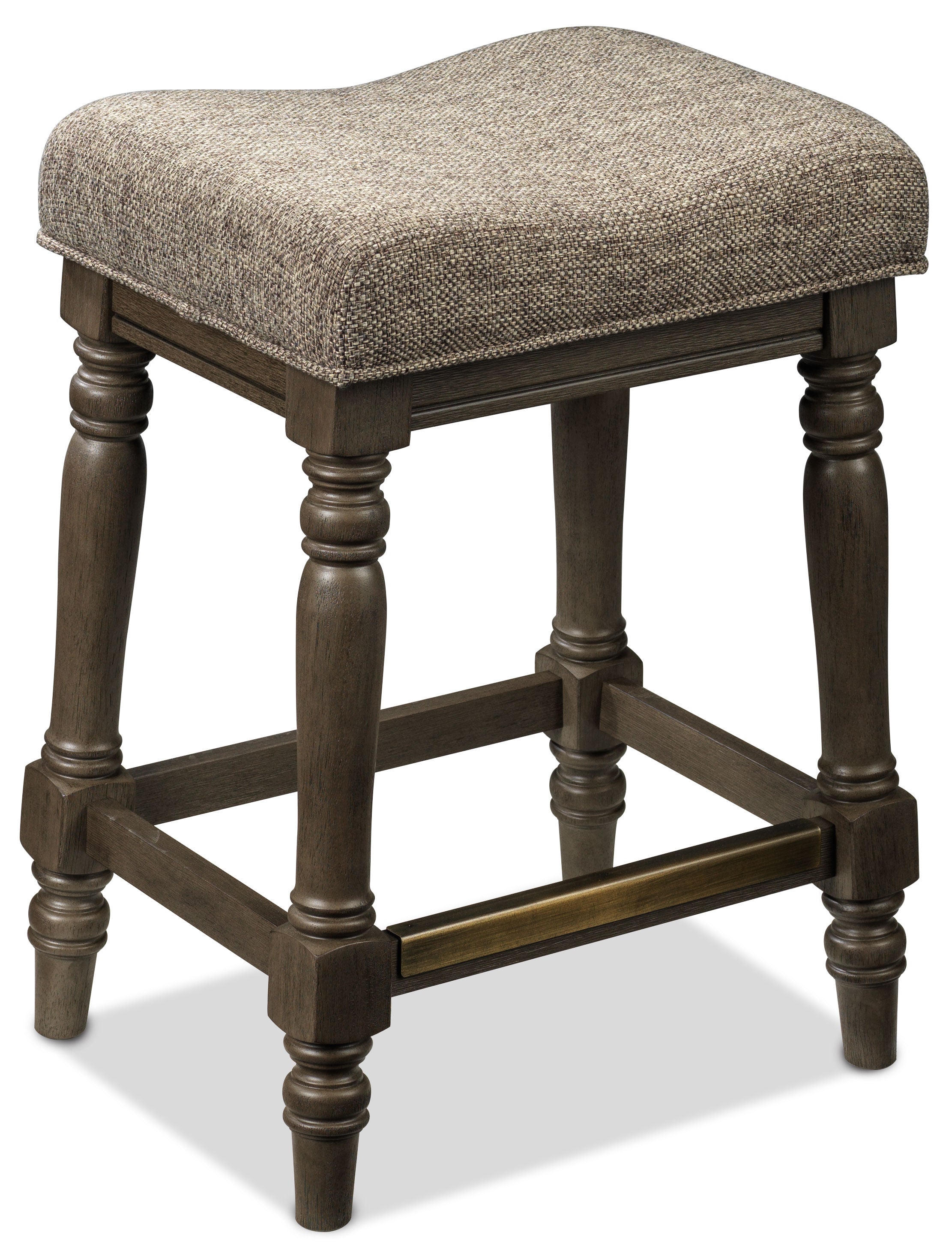 Bilboa 7-Piece Counter Height Dining Table Set with 2 Backless Bar Stools - Roasted Oak Finish - Perfect for Kitchen Islands, Breakfast Nooks & Small Space Dining