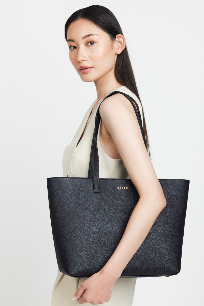 Stylish Tilbury Black & Midnight Blue Leather Shoulder Bag for Women - Perfect for Work, Travel & Everyday Use