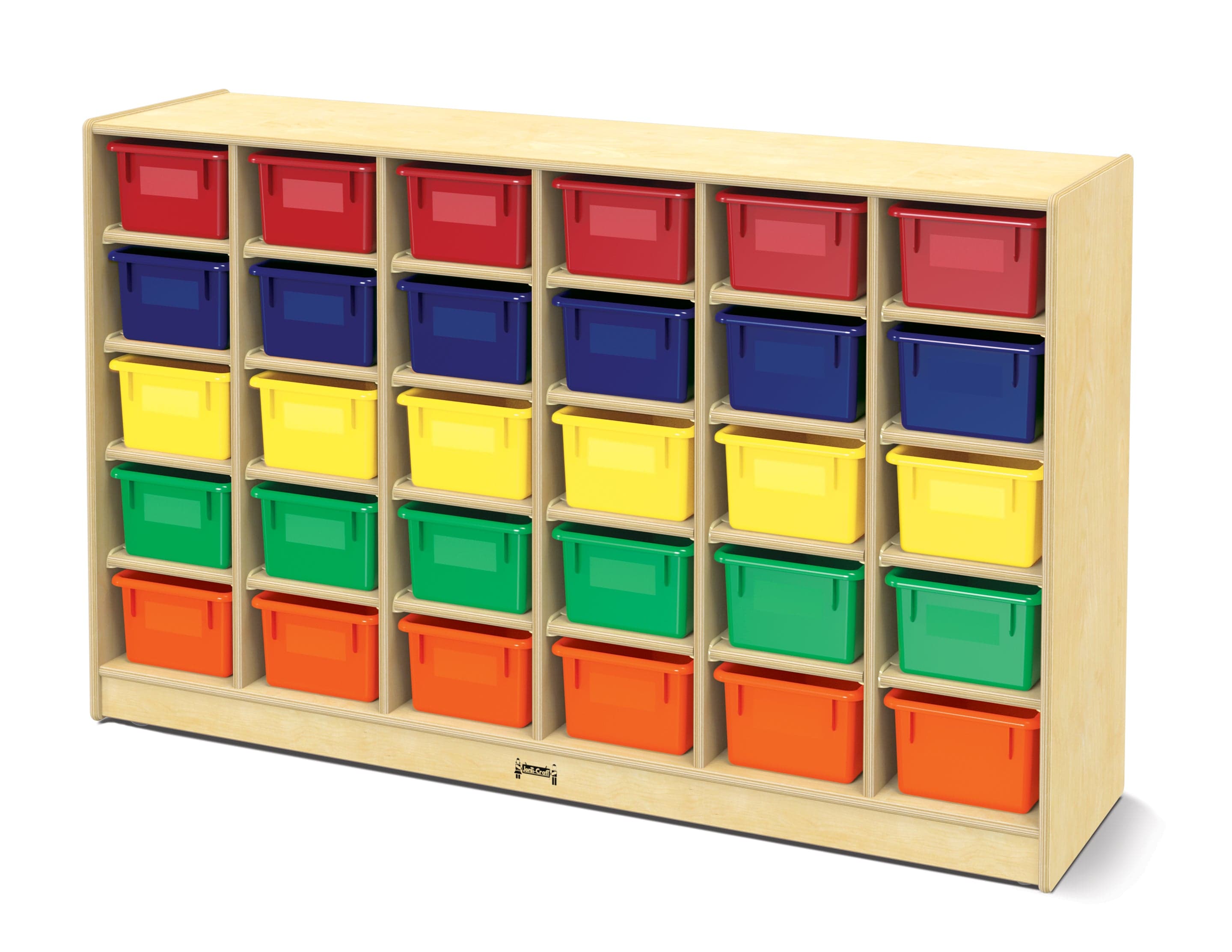 30 Cubbie Tray Mobile Storage Organizer with Clear, Colored or No Trays - Jonti Craft® for Classroom, Playroom & Home Organization