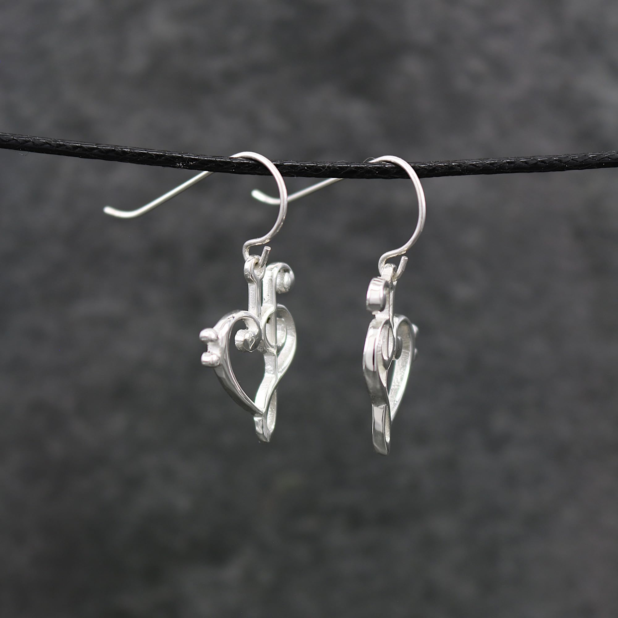 Sterling Silver Treble & Bass Clef Earrings with French Wire Hooks - Musical Note Jewelry for Women - Perfect Gift for Musicians & Music Lovers - Great for Concerts, Performances & Everyday Wear