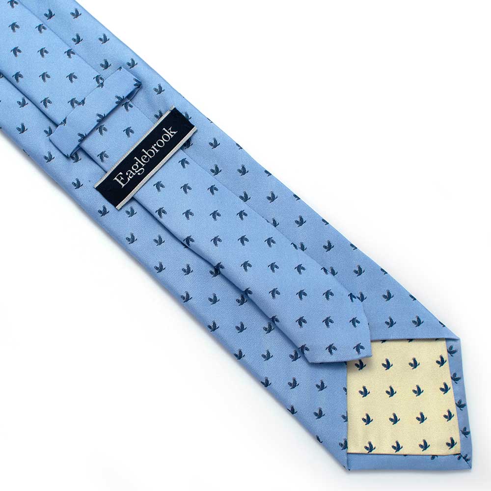Eaglebrook Logo Necktie Light Blue - Premium Silk Business Necktie for Men - Perfect for Office, Weddings & Formal Events