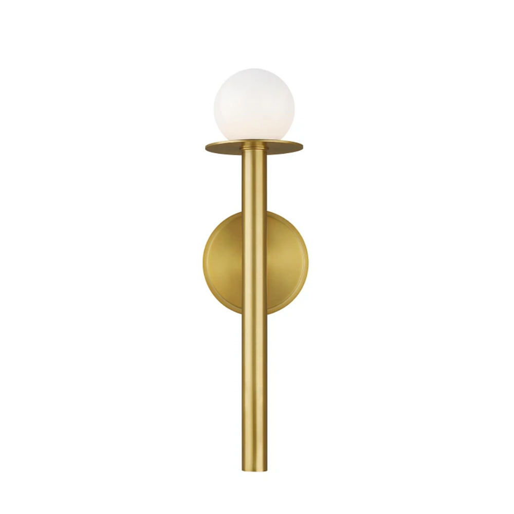 Paxon Double Sconce Wall Light - Modern Brass Wall Sconce with Glass Shade for Living Room, Bedroom & Hallway Lighting Decor