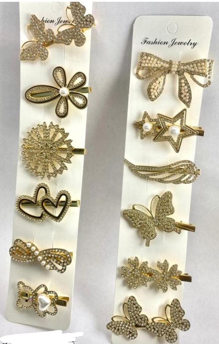 SS Metal Hair Clips for Women - Geometric Hollow Hair Barrettes, Korean Style Hairpins & Clamps (6-Pack) - Perfect for School, Work, Parties & Everyday Hairstyling