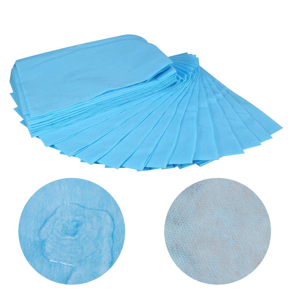 Disposable Non-Woven Bed Sheets 10Pcs 80x180cm - Blue Waterproof Table Covers for Beauty Salon, Massage, Tattoo, Hotels & Mattress Protection | Ideal for Spa, Clinic & Home Use