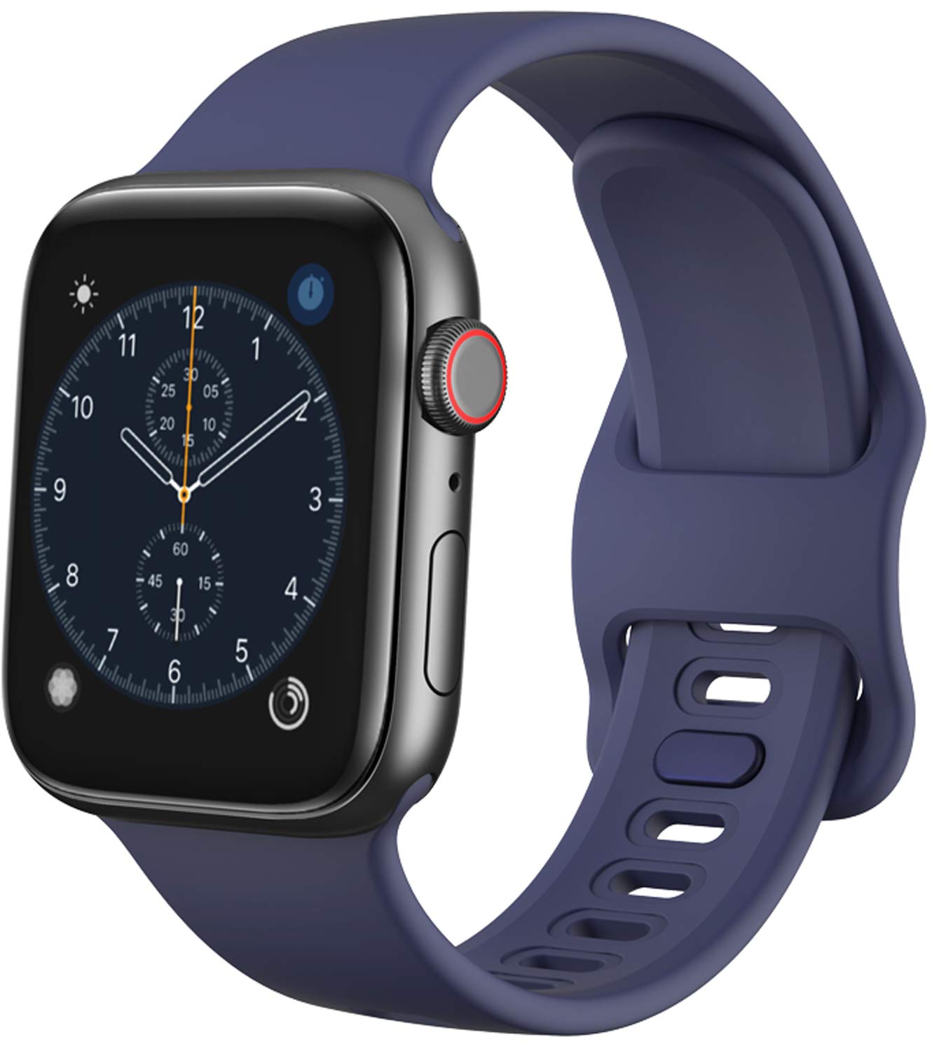 Premium Soft Silicone Sport Bands for Apple Watch 38mm 40mm 41mm 42mm 44mm 45mm - Comfortable Replacement Strap Compatible with iWatch SE & Series 7/6/5/4/3/2/1 - Perfect for Workouts, Running & Daily Wear (Midnight Blue, 42/44mm)
