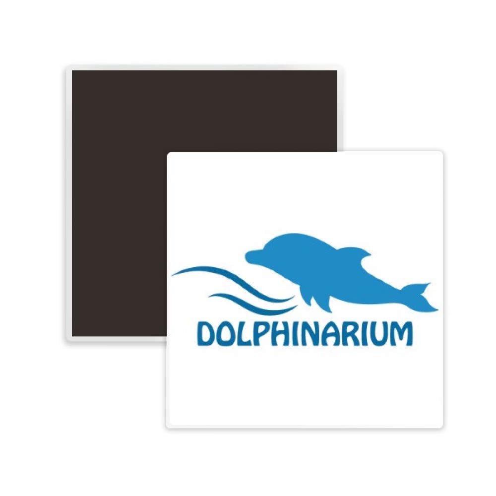 Dolphin Pattern Ceramic Fridge Magnet - Blue Ocean Square Design for Home & Office Decor - Perfect for Gifts, Souvenirs, and Refrigerator Organization