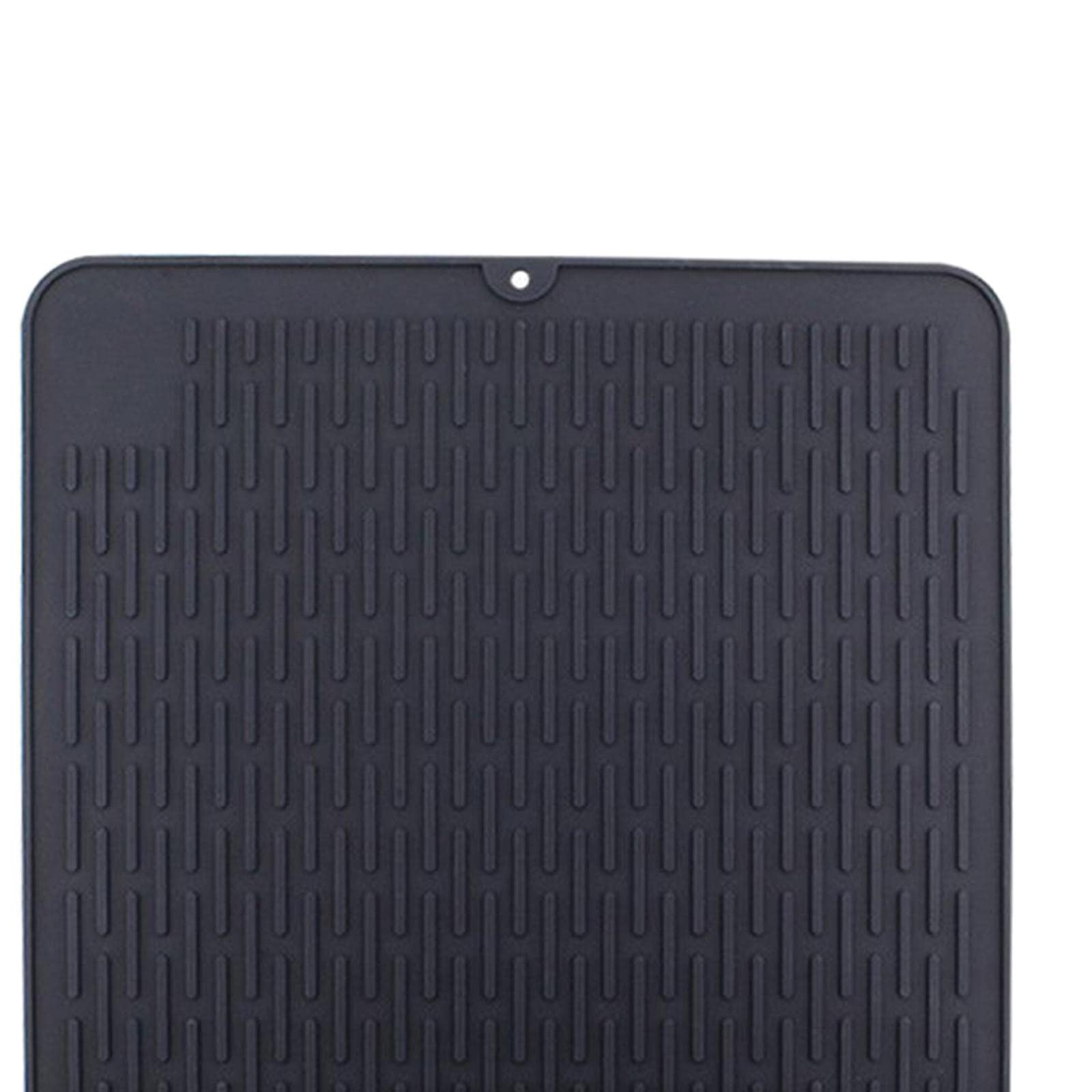 Heat Resistant Silicone Dish Drying Mat - 45x40cm Waterproof Kitchen Drain Pad & Pot Holder - Perfect for Countertop Protection, Drying Dishes, and Hot Cookware Handling (Black)