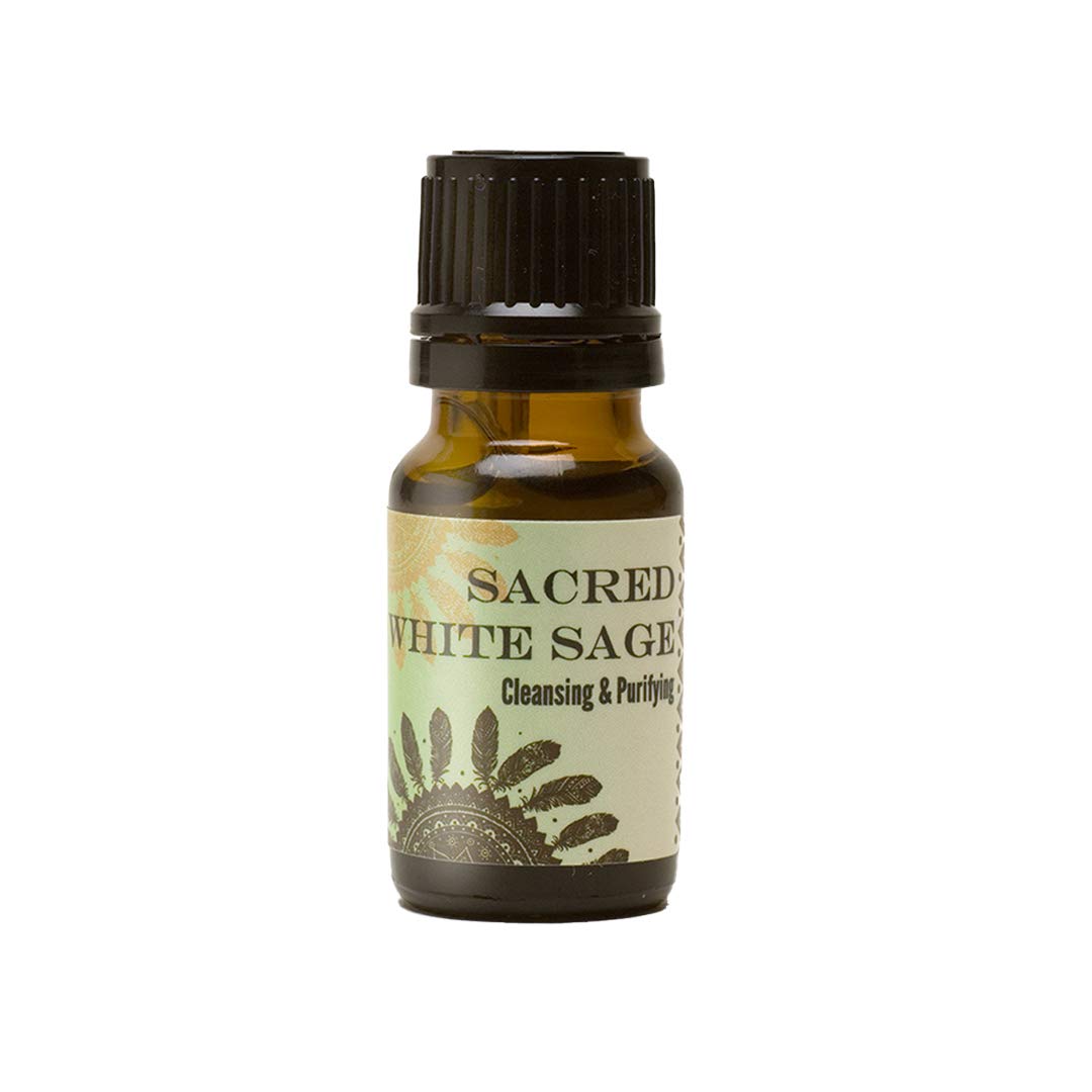Word Magic Sacred White Sage Oil - Pure & Natural Aromatherapy Essential Oil for Cleansing, Meditation & Spiritual Healing | Perfect for Home, Yoga & Ritual Use