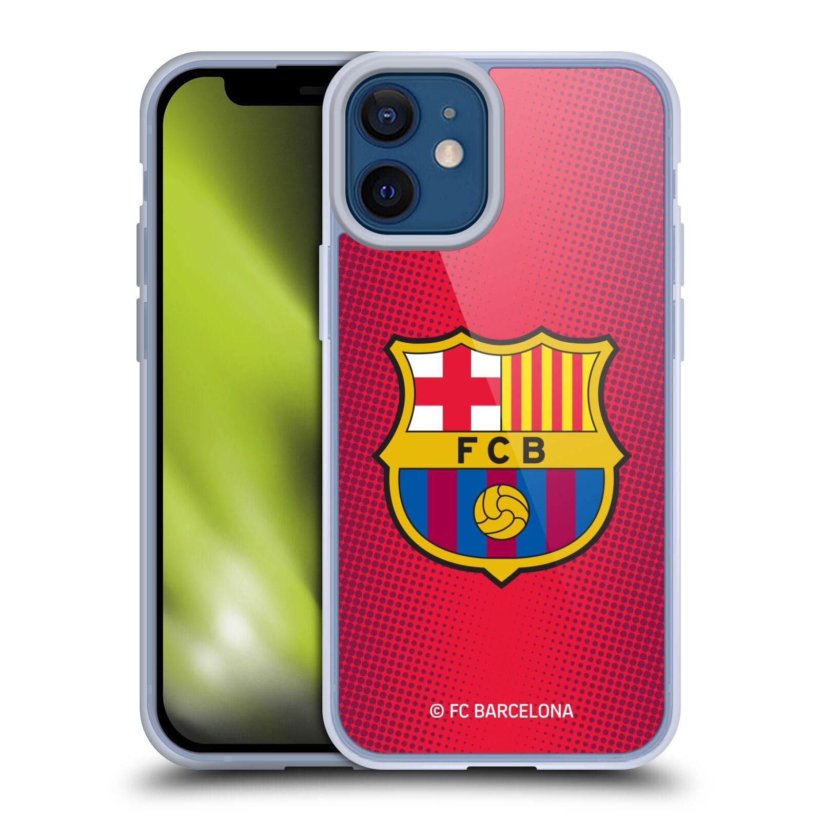 Official FC Barcelona Halftone Crest Soft Gel Phone Case for Apple iPhone 12 Mini - Durable Protection with Team Spirit, Perfect for Fans, Game Days & Everyday Use