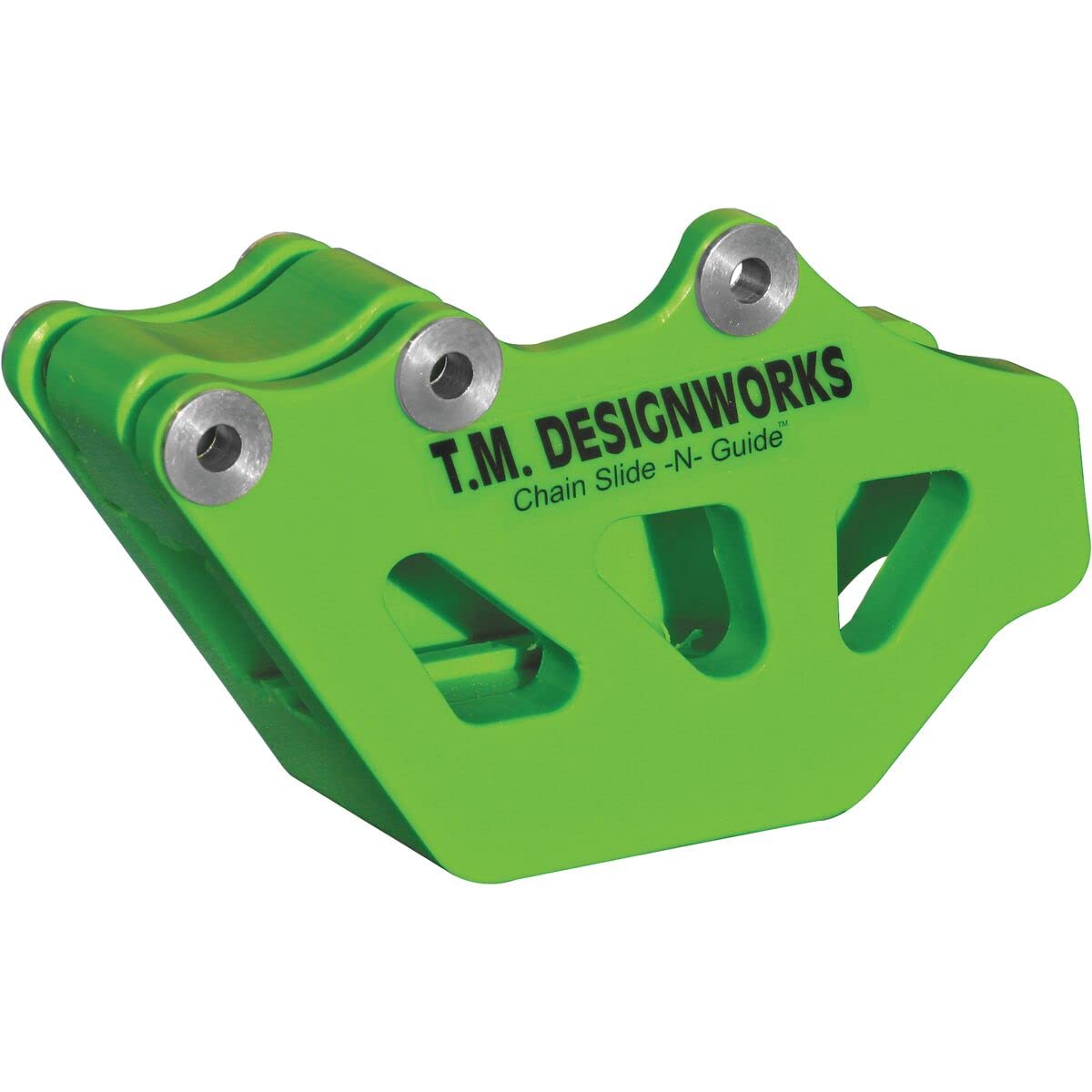 T.M Design Works FACTORY EDITION Rear Chain Guide with Powerlip Rollers - High Performance Driveline Part for KX2 Models (Green) - Perfect for Off-Road Motorcycles, Dirt Bikes & ATV Riding