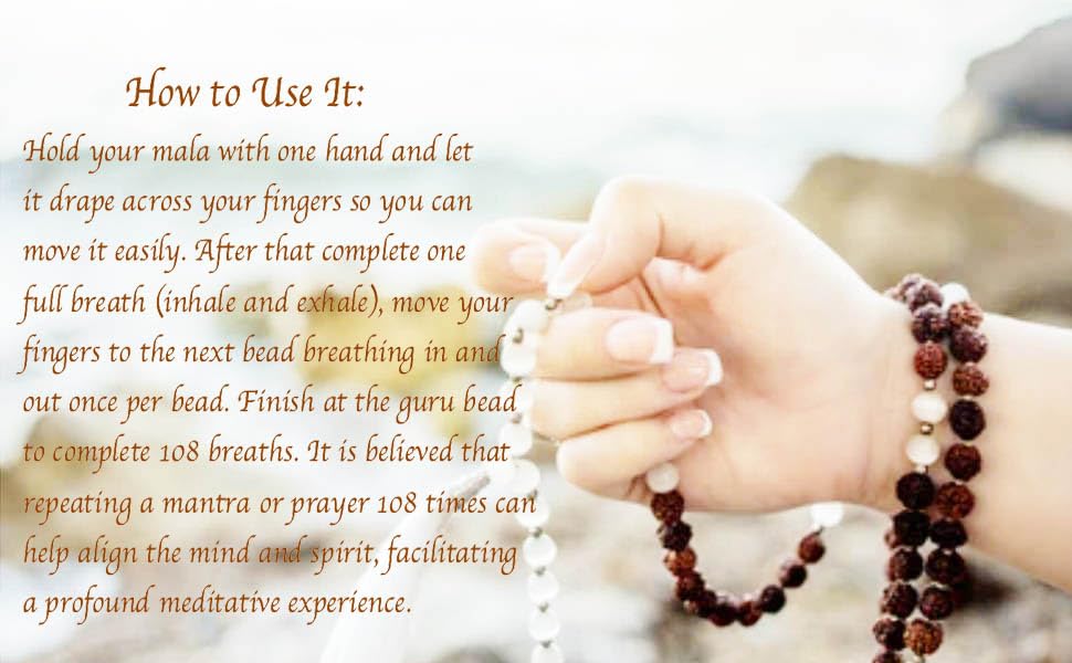 Agan Traders Women's 2025 Tibetan Buddhist Meditation Prayer Beads Necklace - 108 Healing Mala Beads for Yoga, Mindfulness & Spiritual Practice - Handmade Japa Mala Bracelet for Stress Relief & Positive Energy