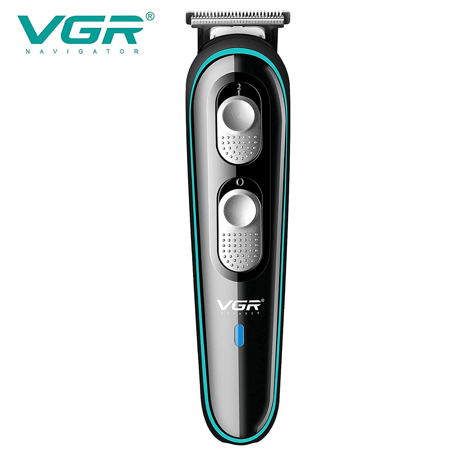 Professional Cordless Beard & Hair Trimmer Kit for Men - VGR V-055 Wireless Grooming Trimmer with 4 Guide Combs, Brush & USB Charging Cable - Rechargeable Li-ion Battery (120 Min Runtime) - Black - Perfect for Home, Travel & Pet Grooming