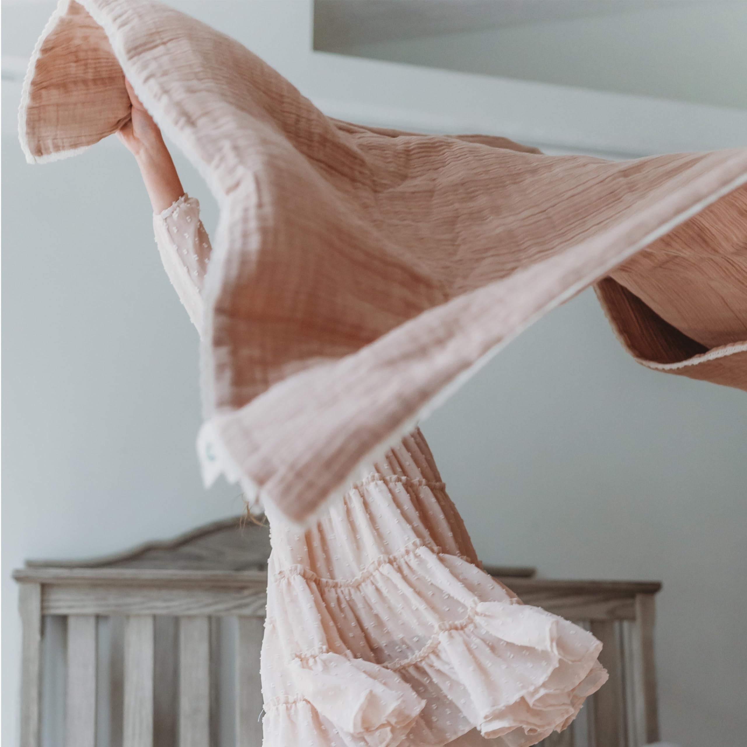 MakeMake Organics GOTS Certified Organic Cotton Muslin Swaddle Blanket - Soft, Breathable & Lightweight Baby Blanket for Boys & Girls - 40