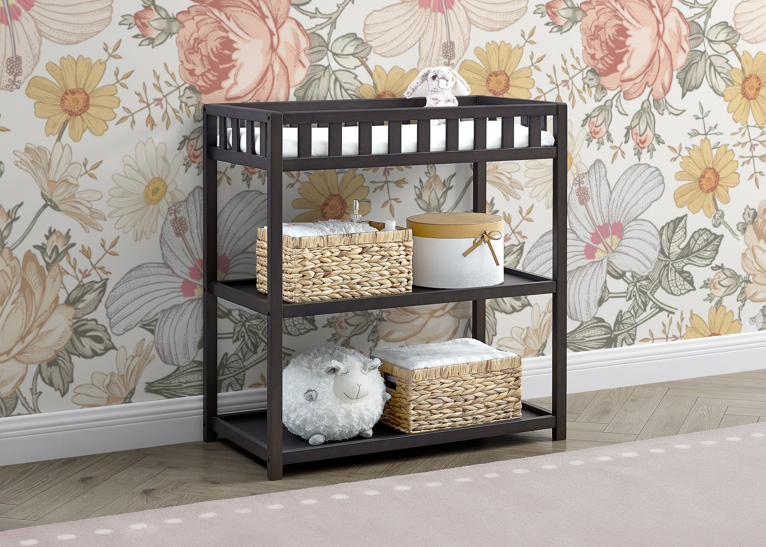 Sweet Beginnings Baby Changing Table - Waterproof Nursery Dresser with Safety Straps for Newborn & Toddler Care - Perfect for Diaper Changes, Baby Essentials Storage & Nursery Organization