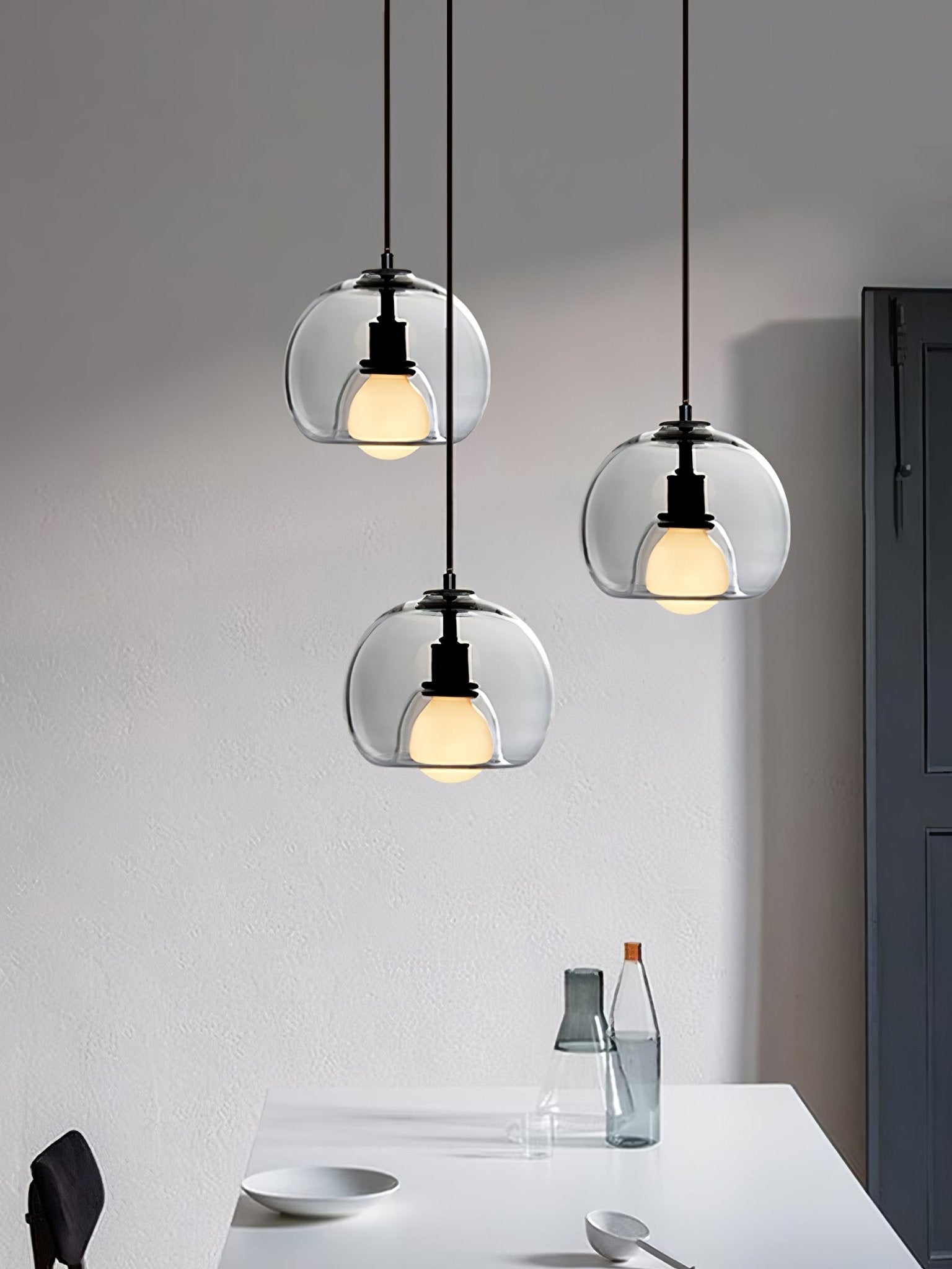 Elegant Eres Pendant Light - Modern Hanging Chandelier for Dining Room, Kitchen Island & Bedroom - Dimmable LED Ceiling Light Fixture with Adjustable Height
