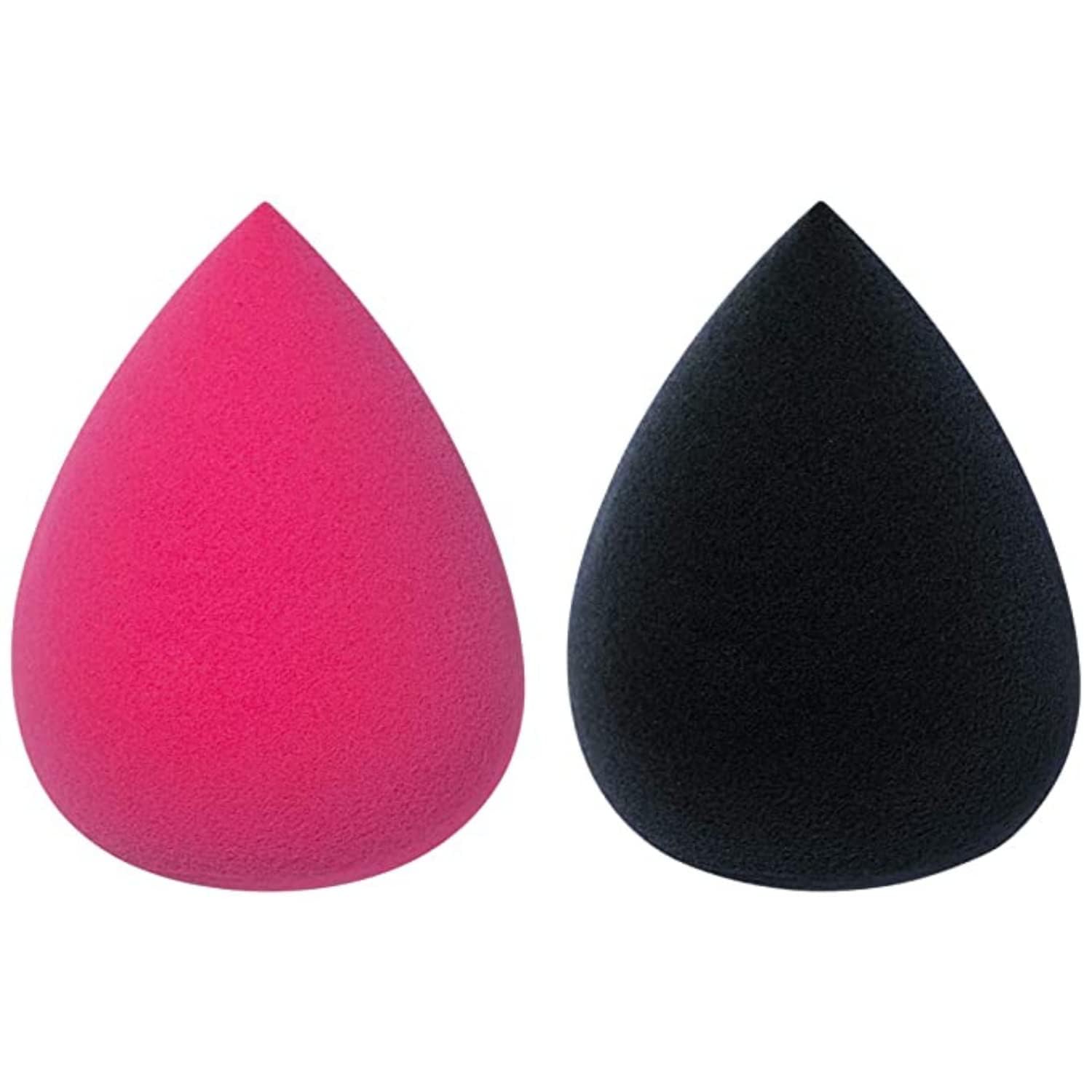 ZAUKY Reusable Makeup Blender Sponge - Flawless Foundation & Powder Blending Sponge for Women, Assorted Colors (Pack of 2) - Perfect for Liquid, Cream & Powder Makeup Application