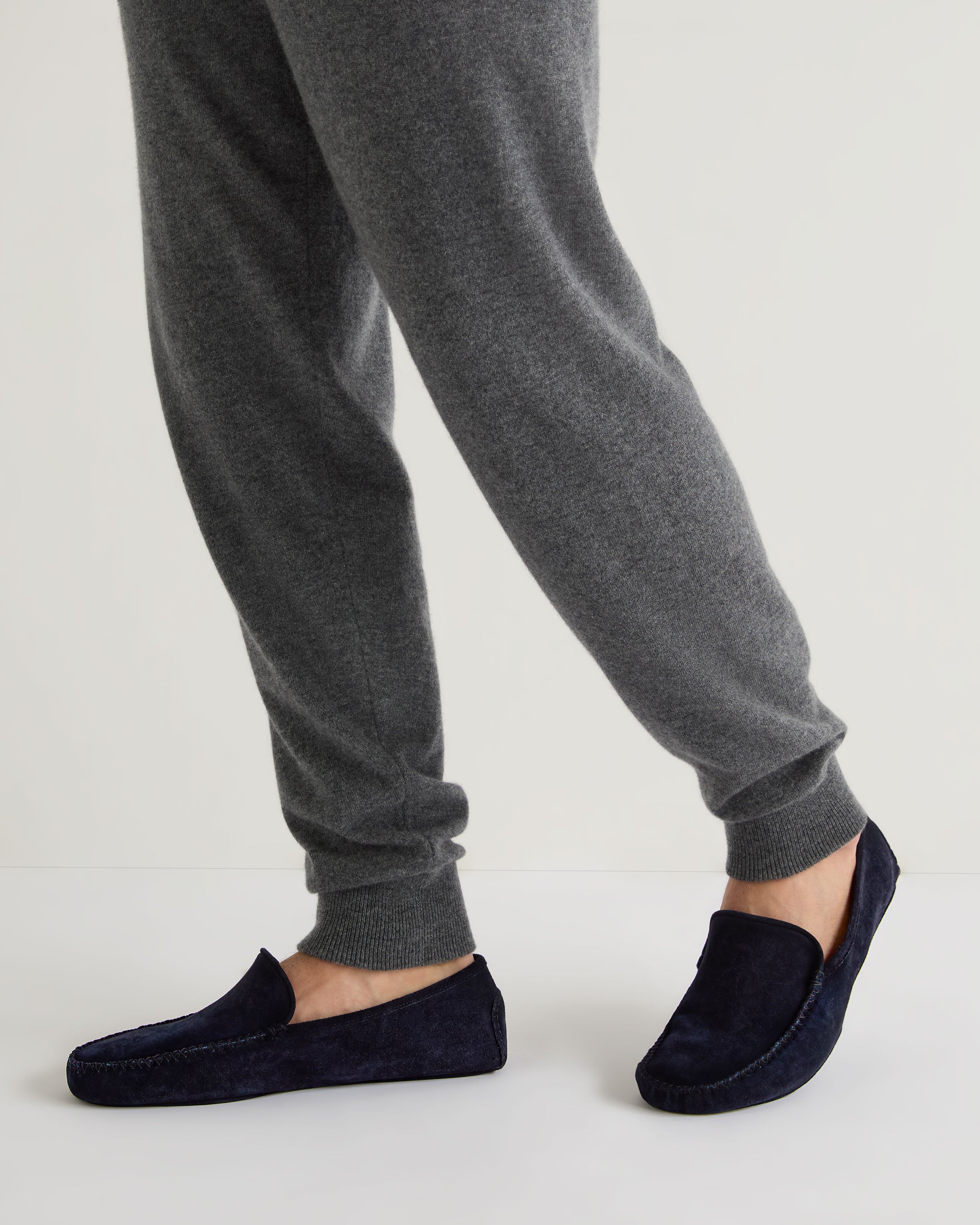 Premium Unisex Cashmere Slippers - Navy Blue Soft Indoor/Outdoor Moccasins for Men & Women - Perfect for Home, Lounge & Travel Comfort