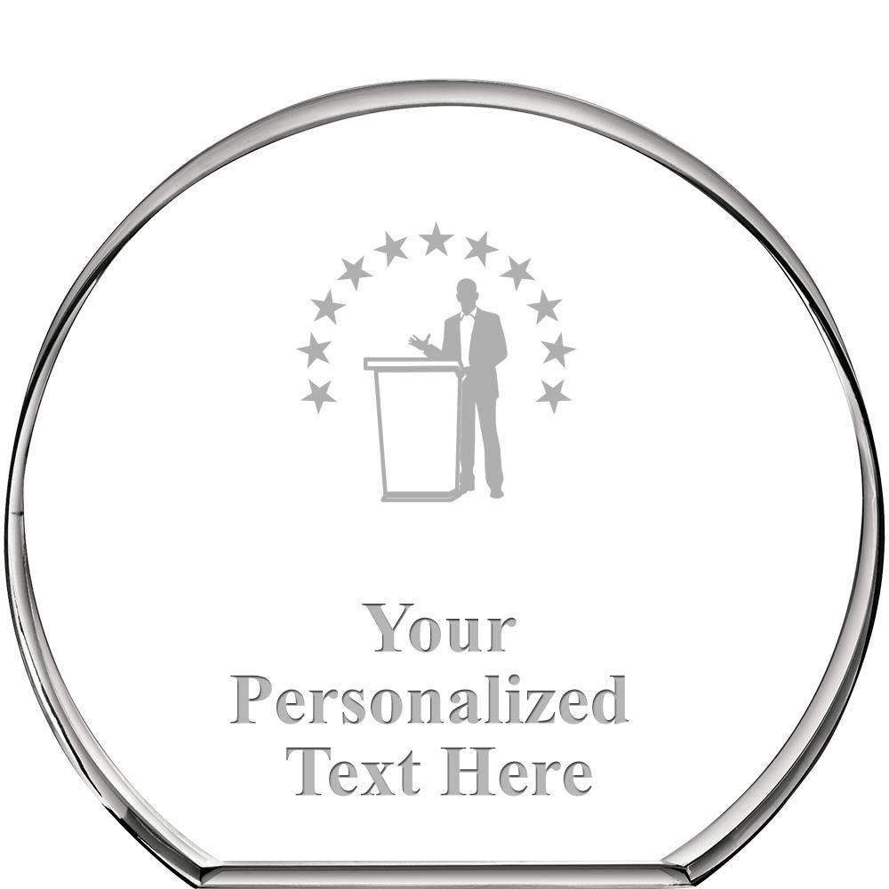 Custom Engraved Public Speaking Crystal Paperweight - Personalized Motivational Gift for Male Speakers, Award Presenters & Toastmasters - Perfect for Office Desk, Graduation Ceremonies & Professional Recognition Events