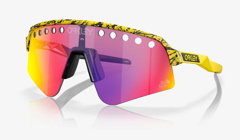 Oakley Sutro Lite Sweep TDF Splatter Sunglasses with Prizm Road Lens - Cycling, Running & Outdoor Sports Eyewear for UV Protection
