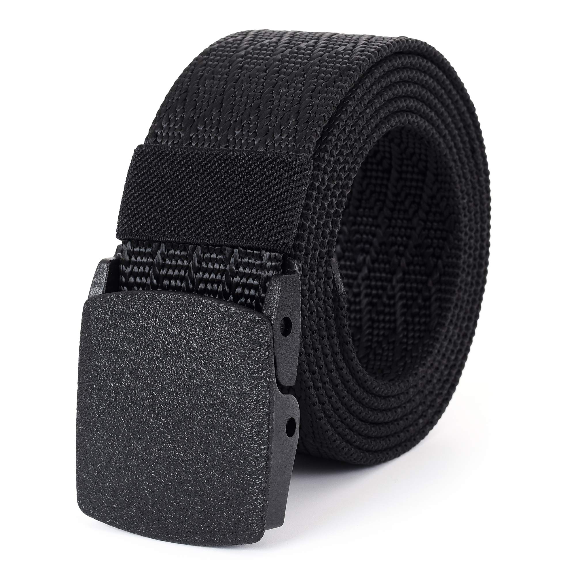 Durable Nylon Web Belt for Outdoor & Military Use - TSA Approved YKK Buckle (Plastic/Metal) - Perfect for Hiking, Travel, and Everyday Wear