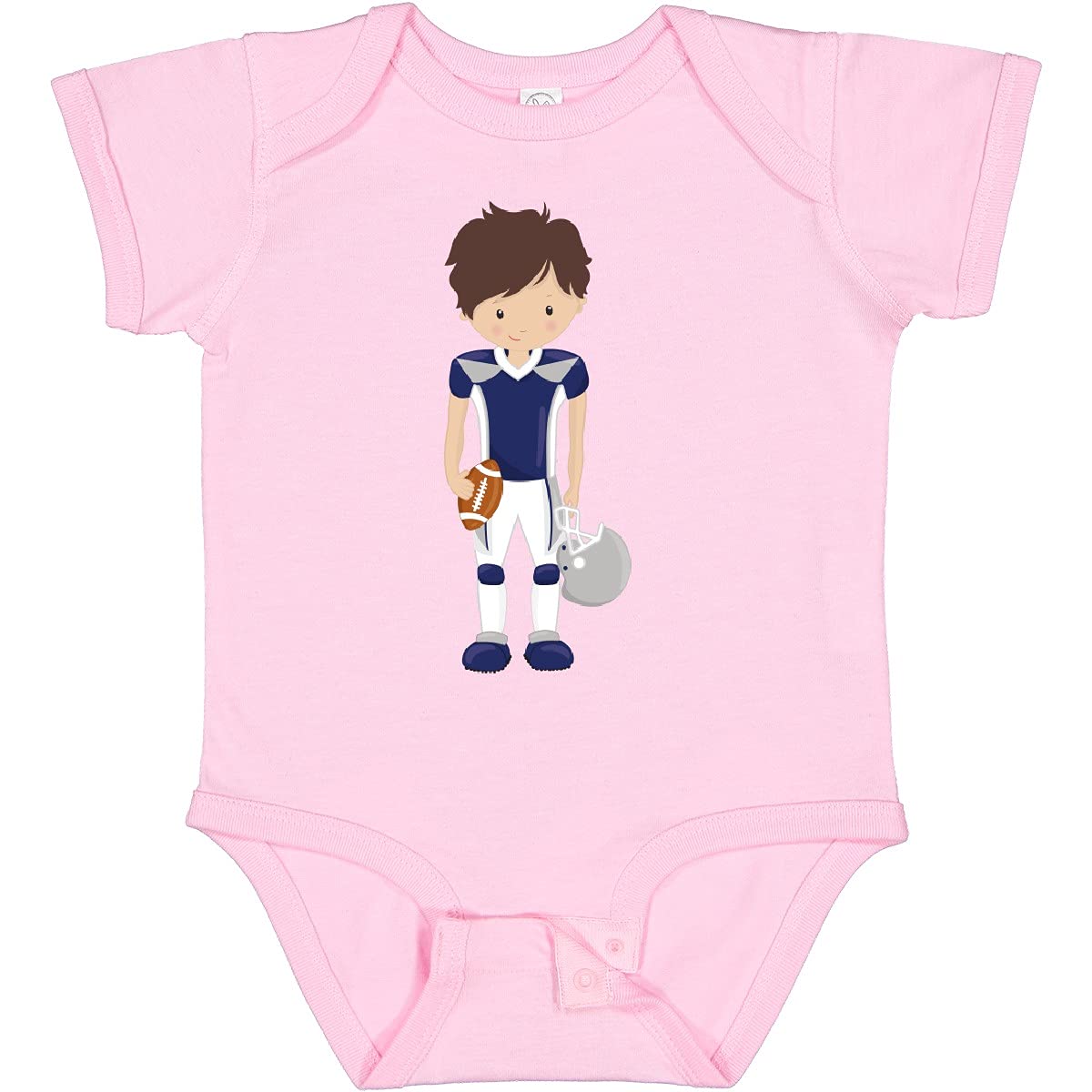 Inktastic American Football Baby Bodysuit - Cute Brown Hair Boy Rugby Outfit for Game Day & Sports Events
