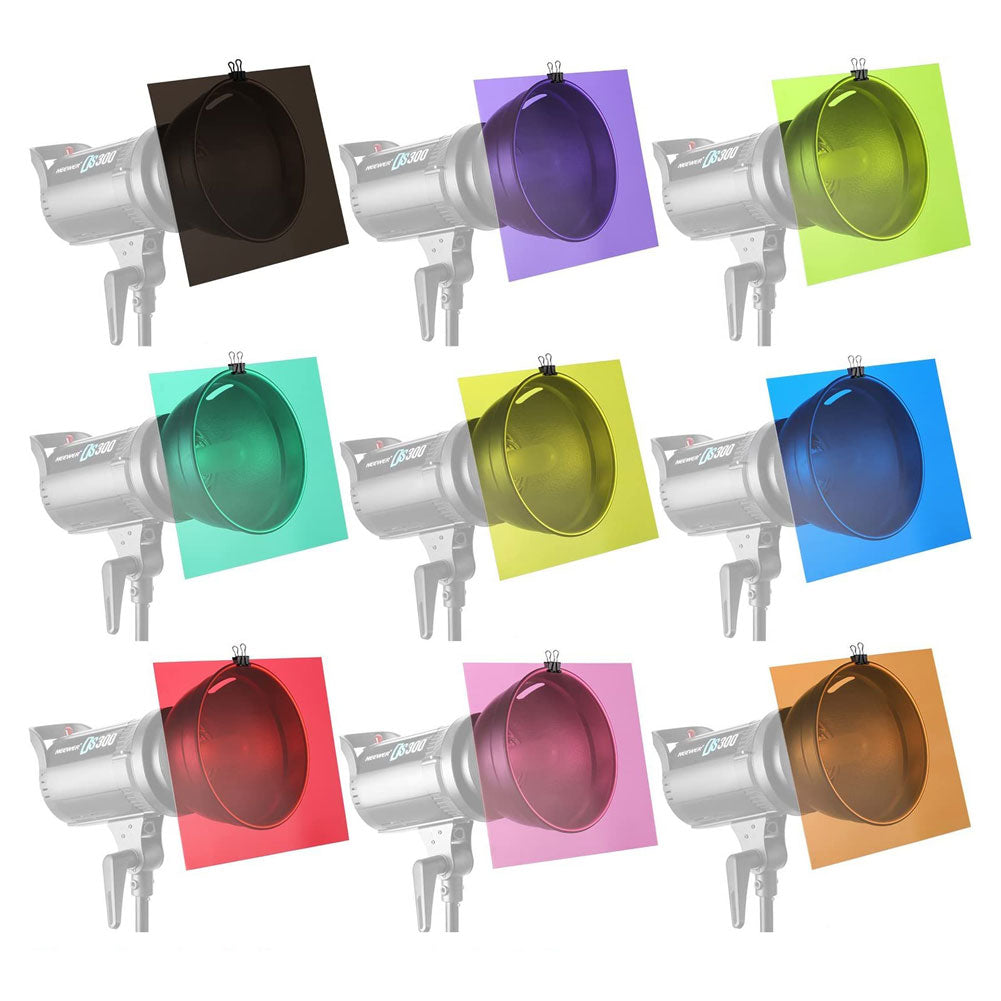 Professional Color Correction Gel Set for Studio Strobes & LED Lights - 30x21cm (12x8in) - Perfect for Photography, Videography, and Film Production Lighting