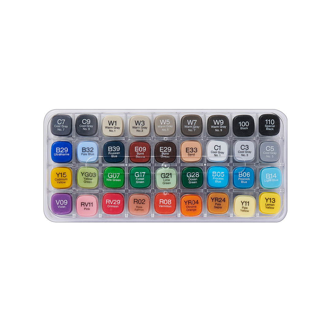 Premium Copic Classic Marker Set of 36 - Alcohol-Based Art Markers for Professional Illustrators, Sketching & Coloring - Perfect for Manga, Comic Art, Fashion Design & Adult Coloring Books