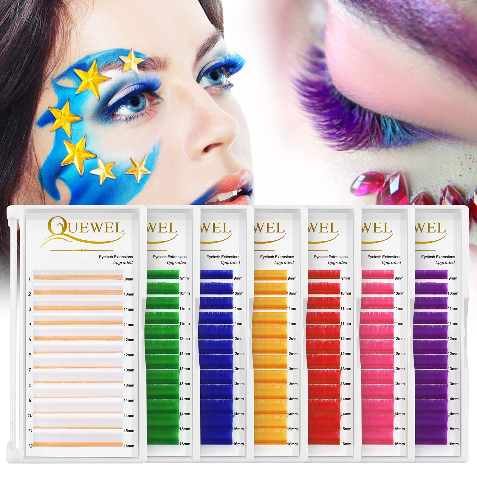 Premium White 3D-5D-20D Volume Eyelash Extensions | 0.07 C Curl 9-16mm Mixed Length | Easy Fan Self-Blooming Lashes for Dramatic Eye Makeup | Perfect for Weddings, Parties & Professional Lash Artists